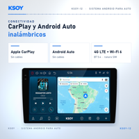 Lecteur Android KSOY pour voiture, Android 16, 9 pouces, 10 pouces, autoradio, lecteur DVD universel pour voiture