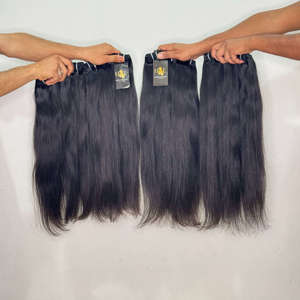 Extensiones de Cabello Humano Virgen de Templo Indio al por Mayor, Cabello Negro con Cutícula Alineada, Extensiones de Cabello Natural sin Procesar - Product Image 1