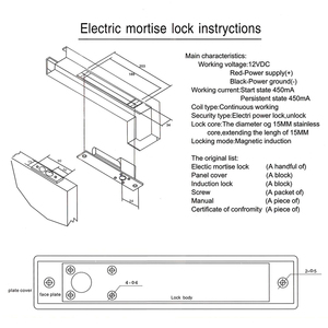 Điện thả Bolt khóa cửa deadbolt đình công không an toàn Chế độ kiểm soát truy cập khóa - Product Image 6