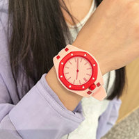Montres de couple personnalisées tendance, vente en gros, bracelets en silicone, montres à quartz en plastique unisexes