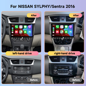 Podofo pour <span class=keywords><strong>NISSAN</strong></span> SYLPHY/Sentra 2016 2 Din Android 10 ''4 + 64G autoradio cadre sans fil CarPlay/Android Auto Piano clé GPS WIFI - Product Image 5