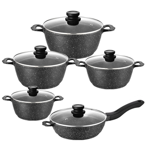 Sartén profunda, juego de sartén redonda de aluminio, juego de utensilios de cocina OEM, ollas y sartenes, cocina <span class=keywords><strong>antiadherente</strong></span> - Product Image 1