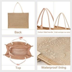 Sac fourre-tout en jute fait main pour femmes avec <span class=keywords><strong>message</strong></span> personnalisé et design luxueux en cadeau - Product Image 3
