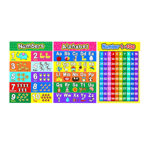 Kích thước tùy chỉnh nhà máy nhiều lớp bảng chữ cái và số Áp phích lớp học tiểu học đặt trong màu sắc sống động - Product Image 1