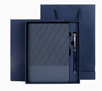 Ensemble cadeau de carnet en cuir souple pour bureau d'entreprise avec logo personnalisé et boîte à rabat