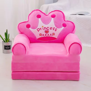 Customizable Plush Cute Cartoon Kids Folding Sofa Nap Pad Baby <b>Stool</b> Customizable Packaging Labels Logo and Tags - Product Image 2
