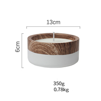 Pots ronds de bougie de marbre de ciment de soja de récipient concret mat de bougie pour la fabrication de bougie