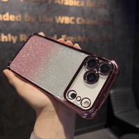 Coque de téléphone populaire de luxe en TPU plaqué, antichoc et étanche, pour iPhone 17 16 15 14 Pro Max, motif étoile dégradé scintillant Air Bling