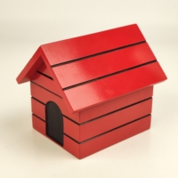Boîte à montre en bois en forme de maison, peinture rouge brillante, insert en mousse EVA, logo personnalisé, boîte d'emballage pour montre, vente en gros, coffret cadeau de luxe pour montre