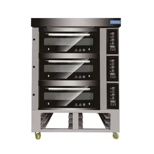 中国的烘焙设备皮塔面包烤箱电动甲板烤箱商用烘焙烤箱，带6个托盘