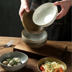 Tazón de Porcelana Japonesa para Arroz, Fideos y Ensaladas, Estilo de Lujo Ligero, Vajilla de Cerámica para el Hogar - Product Image 3