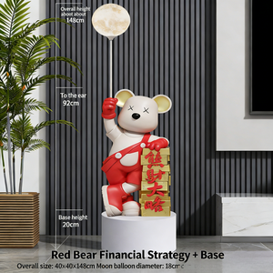 Lampe lunaire en résine peinte à la main, motif Ours Violent, collection Bear Fortune <span class=keywords><strong>Grand</strong></span> Strategy, ornement sur pied pour Hôtels/Clubs, ouverture de nouvelle boutique - Product Image 6