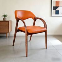 Chaise de salle à manger ergonomique en bois massif de frêne avec dossier, accoudoirs et assise large en tissu, idéale pour la maison et les restaurants