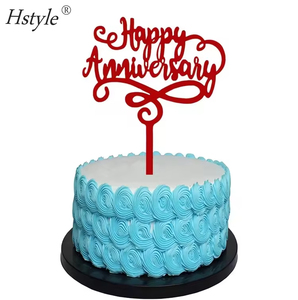 Hstyle Rouge Joyeux <span class=keywords><strong>Anniversaire</strong></span> Gâteau Topper <span class=keywords><strong>Anniversaire</strong></span> De Mariage Gâteau Fournitures Dessert Côté Gâteau Décorations Acrylique <span class=keywords><strong>Anniversaire</strong></span> Déco - Product Image 3