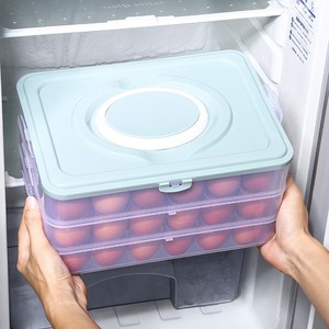A prova di polvere multistrato grande frigorifero portatile scatola di immagazzinaggio di uova di cibo quadrato in plastica contenitore per alimenti <span class=keywords><strong>24</strong></span> uova vassoio con coperchio - Product Image 3