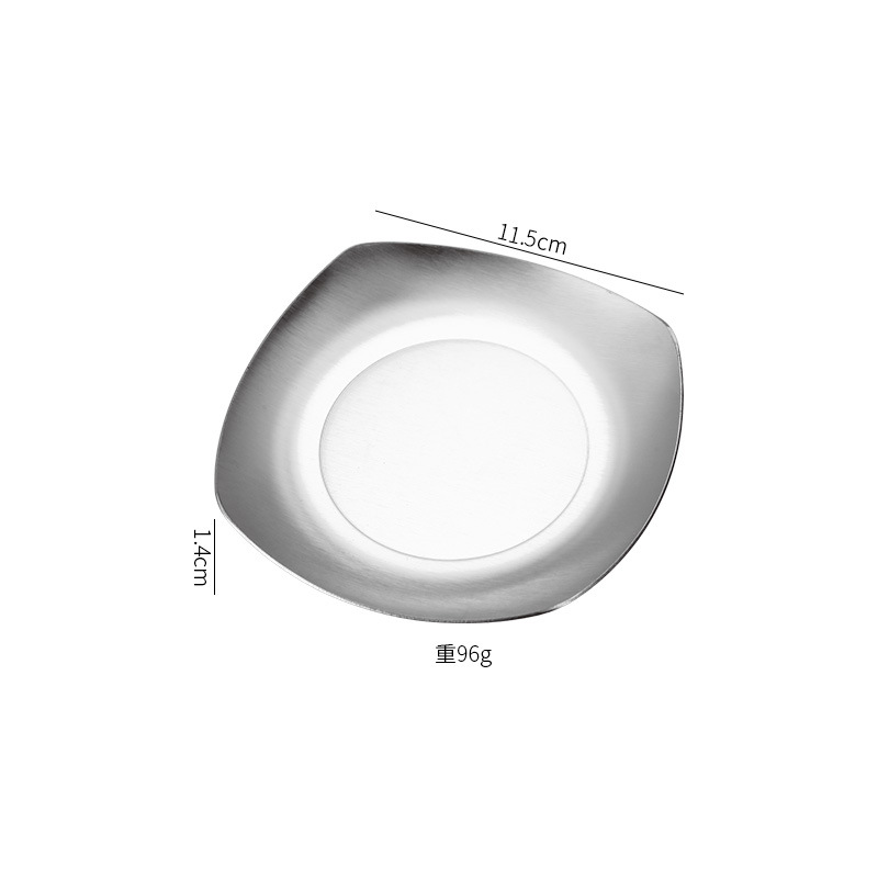 Plato cuadrado de 11,5 cm (plata)