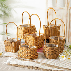 Vendita calda di fiori uova di pasqua decorazione di frutta per matrimonio intrecciata in <span class=keywords><strong>vimini</strong></span> regalo di fiori cesti per ragazze - Product Image 3