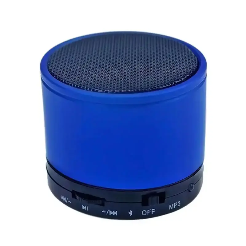 Speaker Bluetooth portabel, pengeras suara Bt Mini luar ruangan, kotak pengeras suara Audio Bass penyangga logam portabel