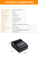 RPP02N 58mm Printer Genggam Mobile 2 INCI Printer Thermal Portabel untuk Struk dan Tagihan Bluetooth USB