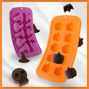 DIY Baking <strong>Mold</strong> Silicone Candy <strong>Mold</strong> Halloween Cookie Chocolate <strong>Mold</strong> With Skeleton <strong>Pumpkin</strong> Bat &amp; Witch Hat - Product Image 2