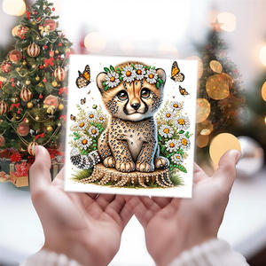 Vente en gros <span class=keywords><strong>de</strong></span> 6 packs <span class=keywords><strong>de</strong></span> kits <span class=keywords><strong>de</strong></span> cartes <span class=keywords><strong>de</strong></span> vœux avec <span class=keywords><strong>peinture</strong></span> au diamant sur le thème des animaux cartes-cadeaux DIY Diamond Art pour adultes - Product Image 6