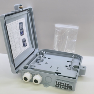 12-Port IP65 Fiber Distribution <b>Box</b> | 8-Way PLC Cassette Splitter, PC+ABS Outdoor Enclosure for FTTH Wall/Pole Mount - Product Image 1