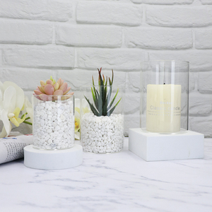 Vase en verre cylindrique pour la décoration de la maison et de mariage, vase élégant et formel avec porte-bougies et lanternes - Product Image 4