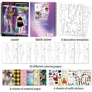 Libro de Actividades de Diseño Creativo para Niñas, el Mejor Regalo, Manualidades de Moda, Vestir con Pegatinas, para Niños - Product Image 2