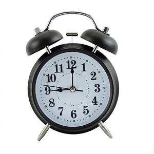 Réveil vintage à double cloche, affichage à aiguilles quartz, horloge de table en métal avec rétroéclairage pour chambre et maison - Product Image 3
