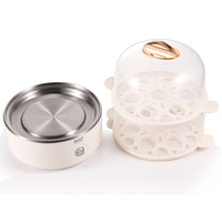 Cuiseur à œufs RAF 350W, 14 œufs, double couche, un bouton, pour petit-déjeuner à la maison et cuisine