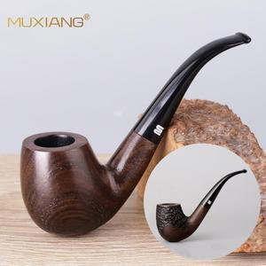 Muxiang Wooden Tobacco Pipe Bent Shape 9mm Tenon Handmade Smoking Pipe - Product Image 1