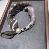 Nouveau foulard de style décontracté avec boucle magnétique et perles, long foulard-collier pour femme, écharpe fine de protection pour le cou, idéal printemps, automne, été
