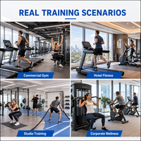 Paket Peralatan Gym Komersial Lengkap untuk Klub 300m², Mesin Olahraga Profesional, Solusi Gym Satu Atap