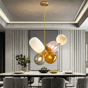 आधुनिक एलईडी लैंप रंगीन ग्लास गुब्बारे बच्चों के बेडरूम डाइनिंग लिविंग रूम एसी लटकाने वाले कमरे एसी लटकाने वाले प्रकाश - Product Image 1