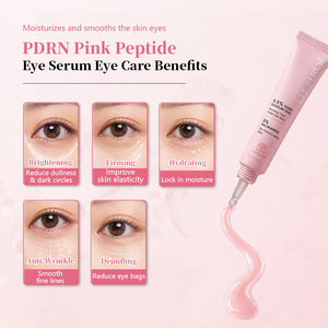 Suero <span class=keywords><strong>de</strong></span> <span class=keywords><strong>Ojos</strong></span> con Péptidos Rosados PDRN al por Mayor, Crema Antienvejecimiento para <span class=keywords><strong>Ojos</strong></span> con Efecto Lifting y Reafirmante, Hidratante con Escualano para Ojeras, Marca Privada - Product Image 4