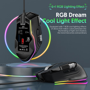 Ratón para Juegos RGB de Alta Velocidad con Macro, Rueda de Desplazamiento Lateral, Excelente Ratón con Cable de Tracción Horizontal, Accesorios para Computadora X13 - Product Image 6