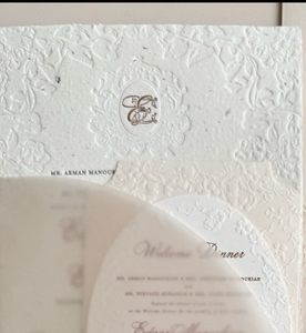 Enveloppe de luxe élégante <span class=keywords><strong>avec</strong></span> illustration, papier fait main, invitations de <span class=keywords><strong>mariage</strong></span> en typographie, carte de menu texturée en relief - Product Image 2
