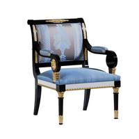 Chaise de réception de luxe moderne de haute qualité pour salon de beauté et hôtel, chaise d'appoint confortable de style classique européen bleu français