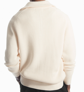 رجل الخريف الشتاء فاخر ربع سحاب البلوز سترة المتضخم بسيط طويل الأكمام الياقة المدورة محبوك سترة اللباس الرجل - Product Image 3