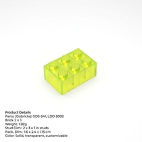 Gobricks GDS-541 Briques compatibles MOC, blocs de construction en plastique, pièces en gros, blocs de construction n°3002, BRIQUE 2X3 Basique