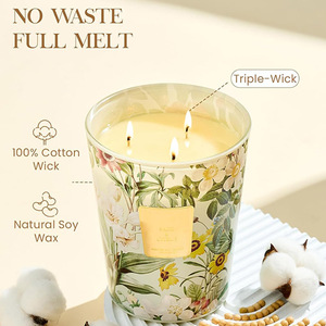Extra Large 3-Wick 35oz 150h <strong>Long</strong> Lasting Strawberry Vanilla Natural Soy Wax Aromatherapy <strong>Candle</strong> Scented Luxury <strong>Candle</strong> - Product Image 3