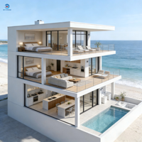 Casa Prefabricada de Bajo Costo de 3 Pisos, Plan de Casa Contenedor, Hotel Prefabricado de Lujo
