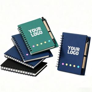 Bloc de Notas Ecológico Personalizado en Espiral, Bloc de Notas de Papel Kraft Promocional con Logotipo Personalizado, con Bolígrafo y Notas Adhesivas - Product Image 1