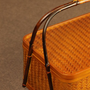 <b>Bamboo</b> Woven Storage Box Rectangle Handmade Tea Ceremony Accessory Food <b>Container</b> - Product Image 4