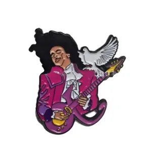 Prince artistique inspiré quand les colombes volent la broche en émail célèbre son 5ème album Purple Rain!