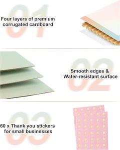 Petites boîtes d'expédition colorées, 7x5x2 pouces, boîte d'emballage mignonne pour cadeau, lot de <span class=keywords><strong>50</strong></span> - Product Image 2