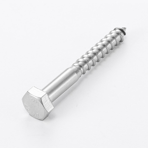 Tornillos de madera con extremo puntiagudo de <span class=keywords><strong>cabeza</strong></span> <span class=keywords><strong>hexagonal</strong></span> de <span class=keywords><strong>cabeza</strong></span> plana de media rosca DIN571 de acero inoxidable 304, pernos autorroscantes - Product Image 2