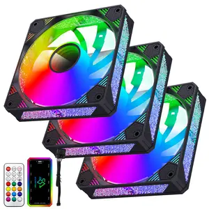 Ventoinha colorida RGB para PC, Ventoinha de venda direta da fábrica para PC, Ventoinha de refrigeração pequena de 6 pinos para PC, estojo de jogos, Ventoinha de neve