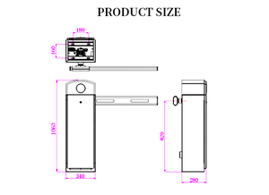 Barrière de parking intelligente extérieure HCW, barrière automatique <span class=keywords><strong>électronique</strong></span> à vitesse réglable, barrière à flèche en acier, moteur 24V DC - Product Image 4