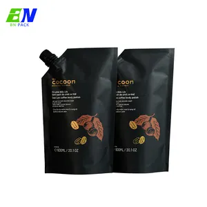 Customized Reusable Juice Drink Food Packaging Bag Liquid Stand Up Spout Pouch With Top Spout